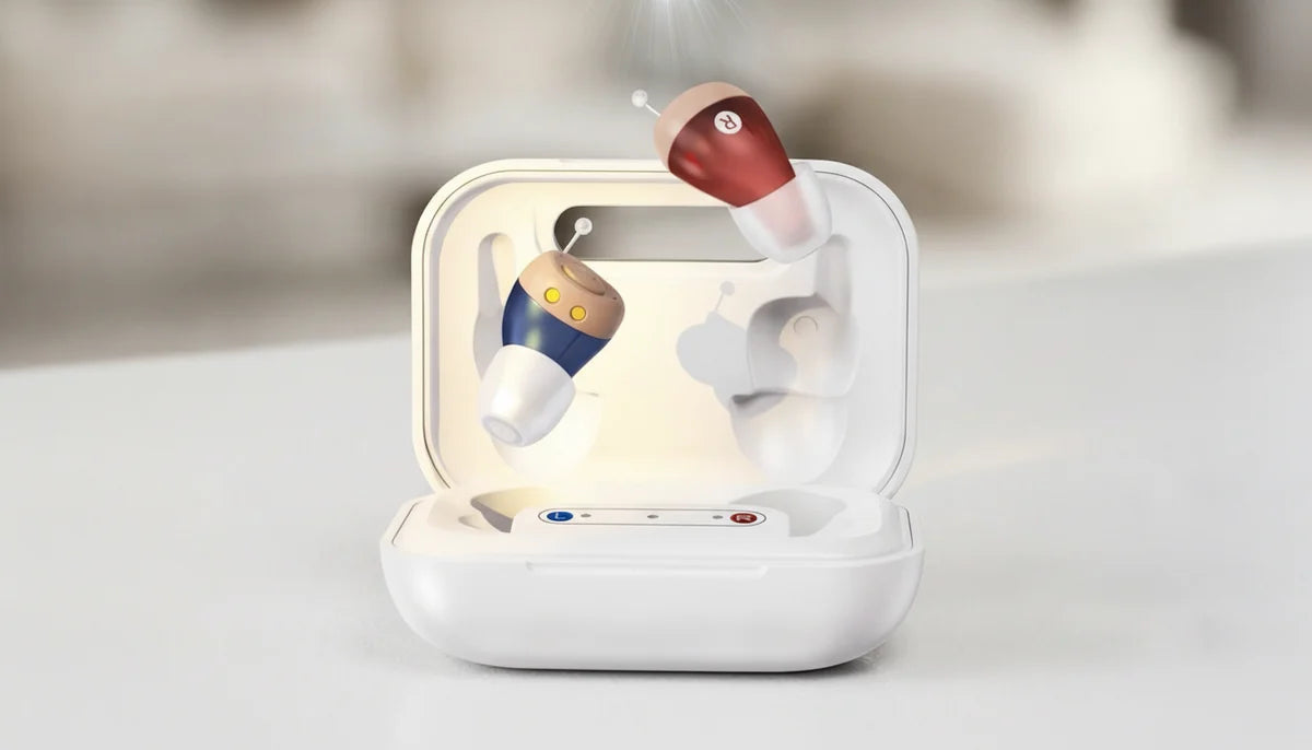 L'étui de charge Clairsound ouvert
